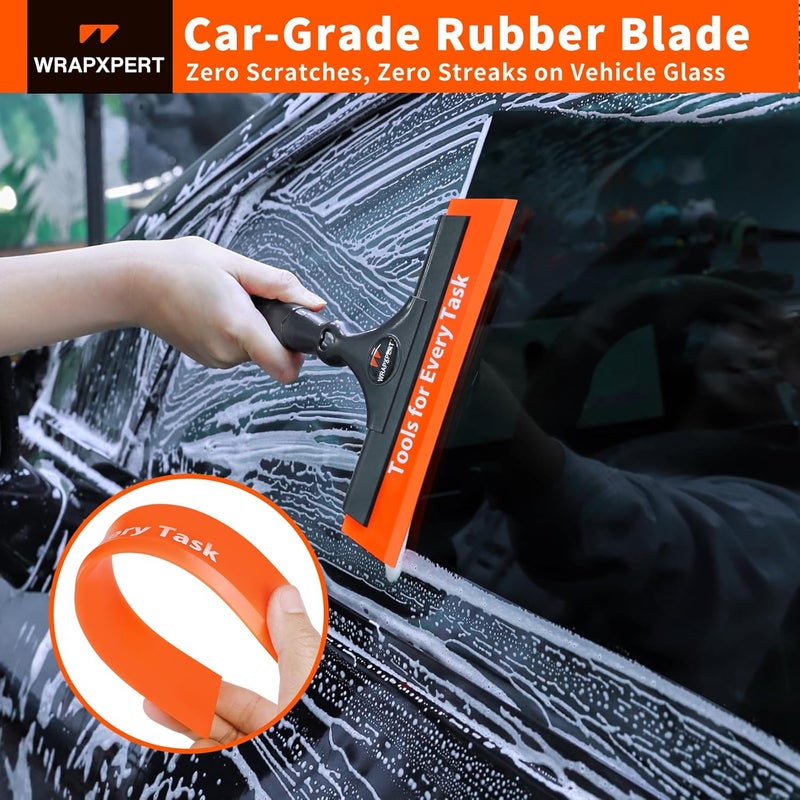WRAPXPERT Window Tint Squeegee 8.27-inch Wide PU Blade for Car Window Tint Installation Flat Window Film Tint Tools for Car Front Windows Rear Glass Windshield Water Removal Bathroom Cleaning Kit - Image 3